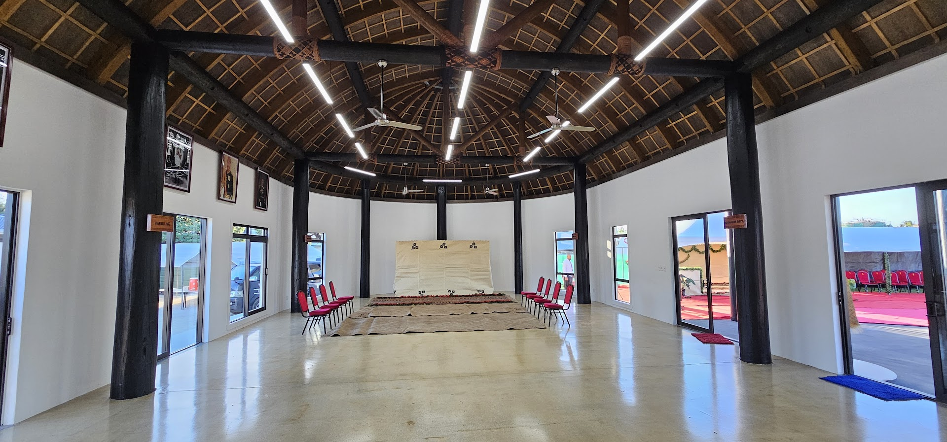 Traditional timber and structural roof construction completed with specialised fastening and lashing techniques.
